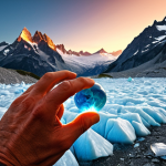 **Prompt 1: The Earth's Pulse and Melting Sentinels**
    A powerful visual of a majestic glacier in the Alps, visibly receding and revealing newly exposed rock. In the foreground, a hand gently touches the melting ice, conveying a personal connection and the urgency of witnessing change. Subtle artistic elements hint at a "feverish" Earth, perhaps with a soft, warm glow emanating from the planet's core, symbolizing its distress. The image should evoke a sense of the Earth communicating its signals through its changing landscapes.