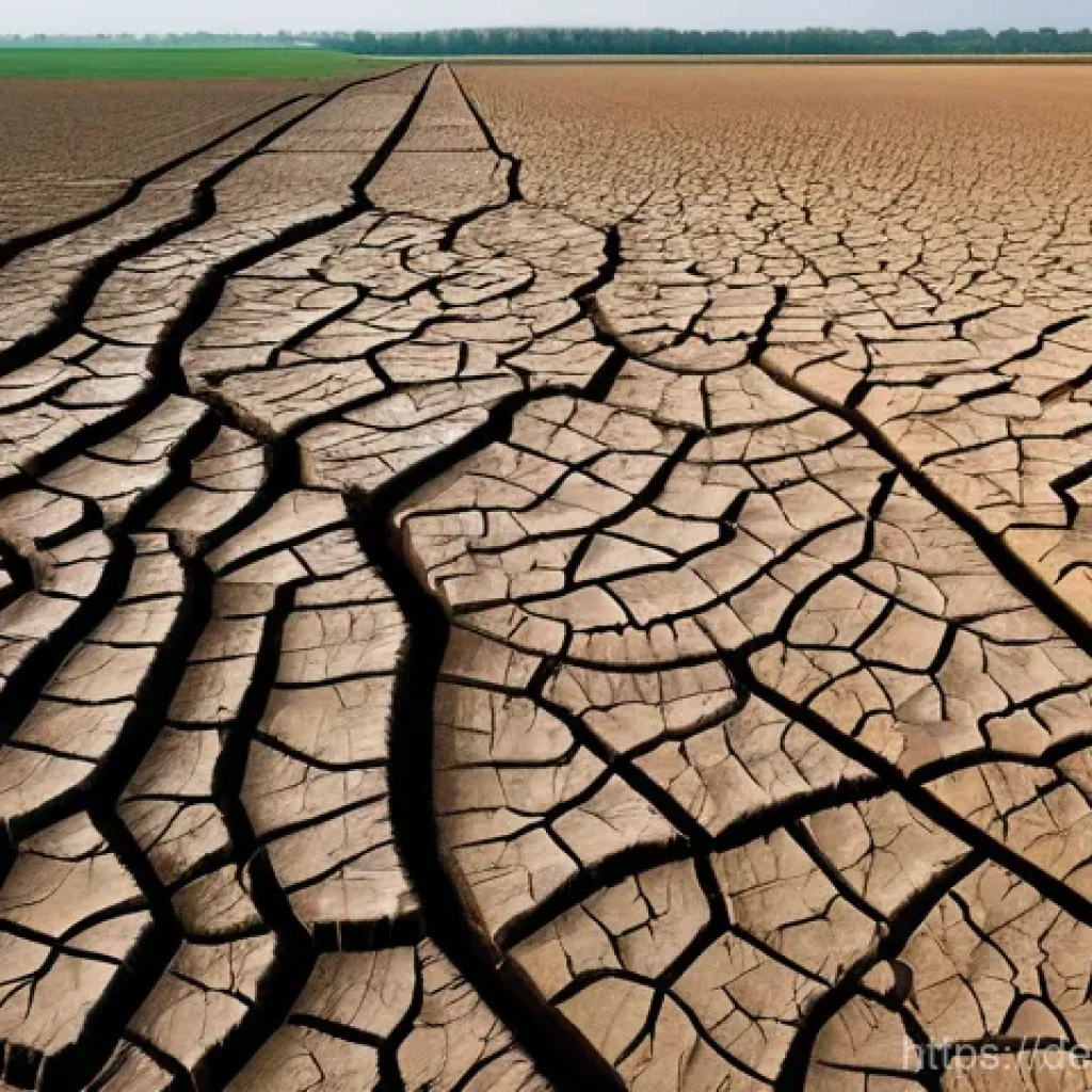 지구과학과 생태계 복원 - **Prompt:** A desolate German agricultural landscape suffering from severe soil erosion and water sc...