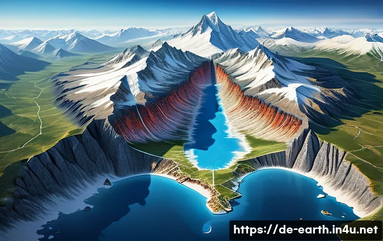 지구과학과 대륙 형성 - A highly detailed cross-sectional illustration of Earth&rsquo;s tectonic plate boundaries beneath the Euro...