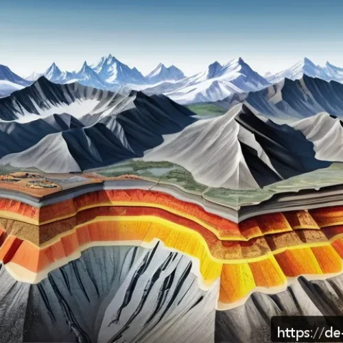 지구과학과 천문학 - A detailed cross-sectional illustration of the Earth's lithosphere and underlying mantle showcasing ...