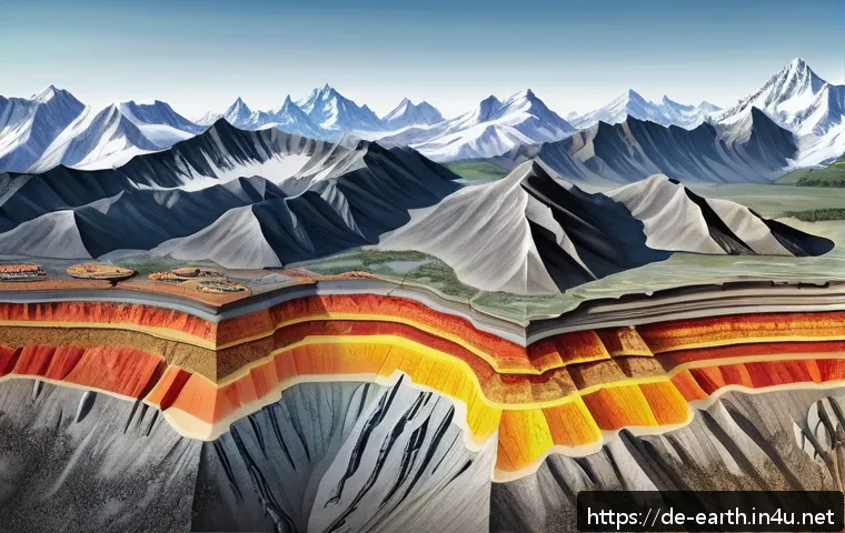 지구과학과 천문학 - A detailed cross-sectional illustration of the Earth's lithosphere and underlying mantle showcasing ...