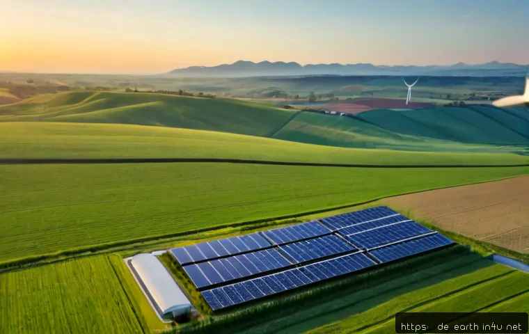 지구과학과 재생 가능 에너지 - Photorealistic wide landscape of northern Germany at sunrise, modern wind turbines turning slowly ab...